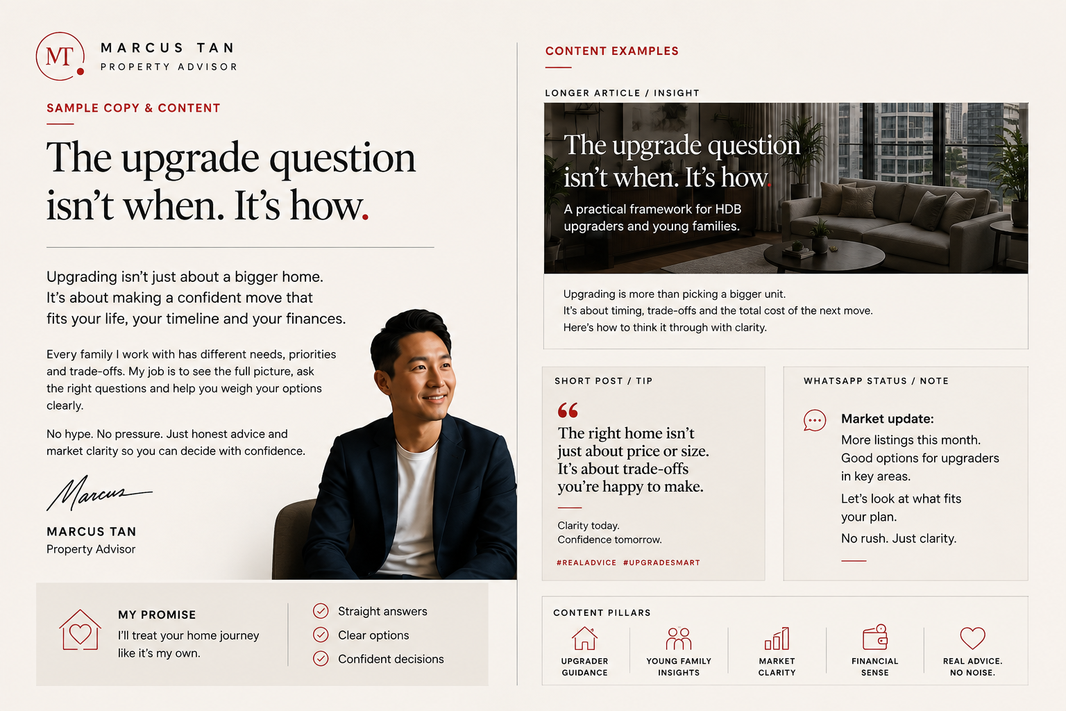 Marcus Tan sample copy and content development sheet