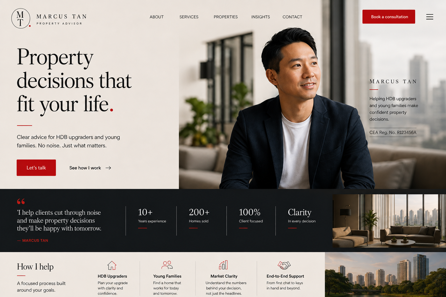 Marcus Tan sample website treatment